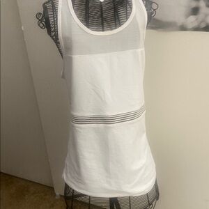 White and Silver Sleeveless Tank Top